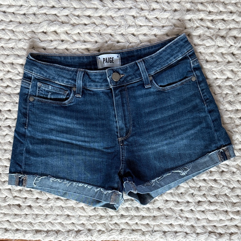 PAIGE Jimmy Jimmy Women's Dark Blue Jean Shorts